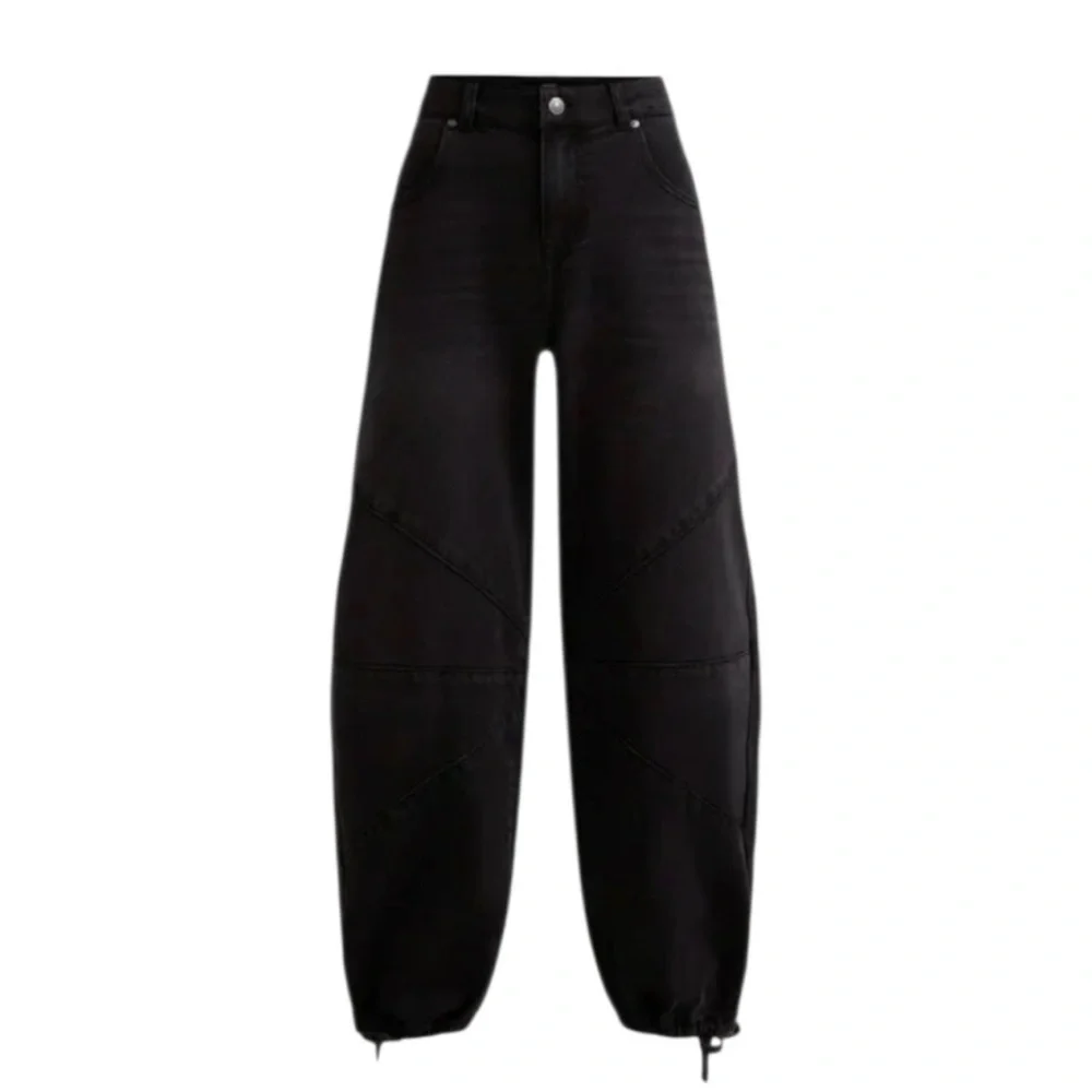 Madden NYC Black Barrel Jeans 10 - Picture 2 of 9